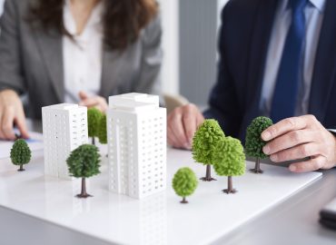 Shot of architectural model on the table in the office